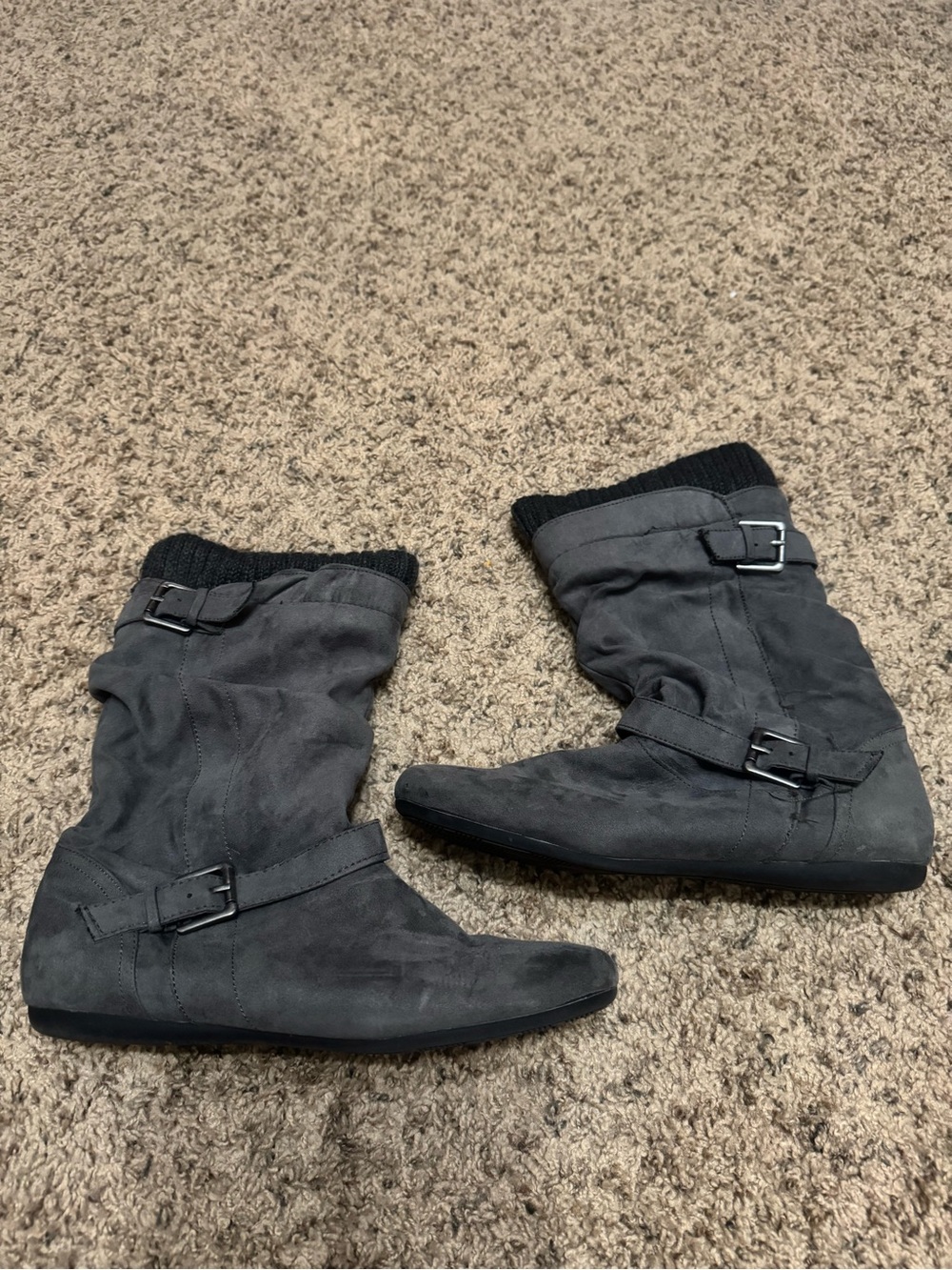 Women's Report Gray Mid-Calf Buckle Boots